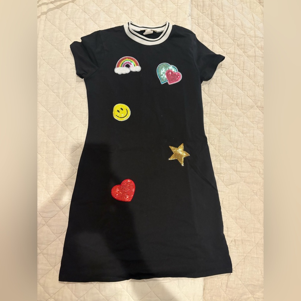 Dreamgirl Black and White Emoji Dress Sz M